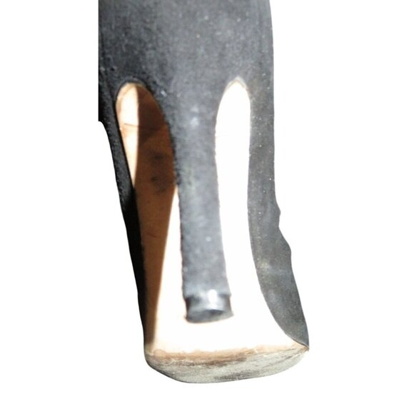 Manolo Blahnik Black Italian Suede Leather MaryJane Buckle pumps sz 38.5 or  8.5 - Picture 7 of 11